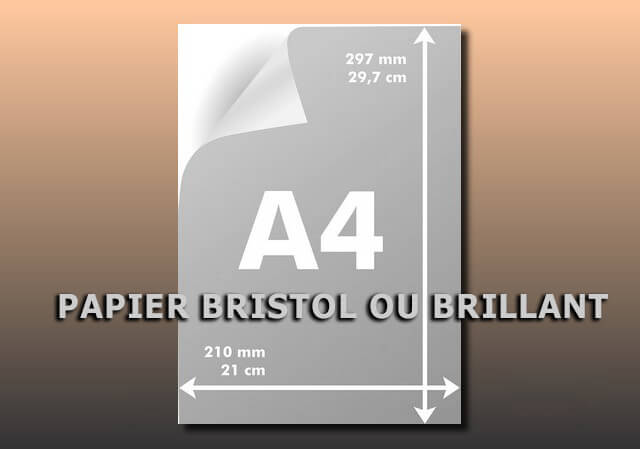 Impression Format A4 Noir & blanc-PAPIER BRISTOL ou BRILLANT